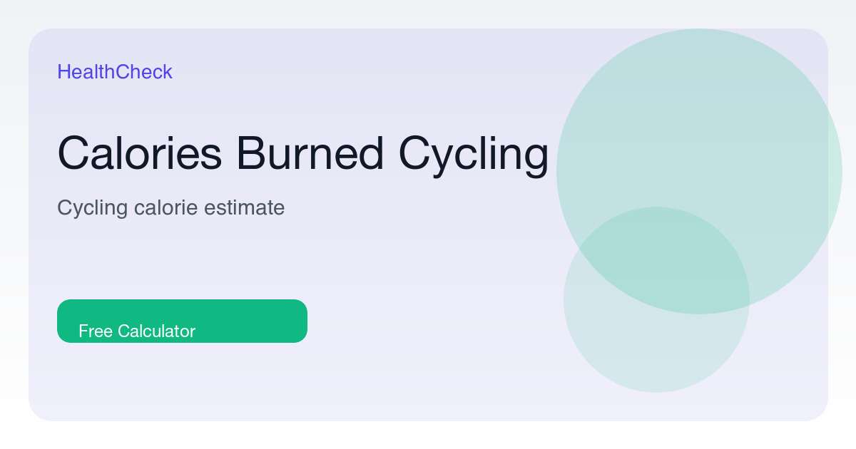 Calories Burned Cycling Calculator