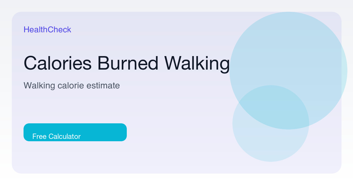 Calories Burned Walking Calculator