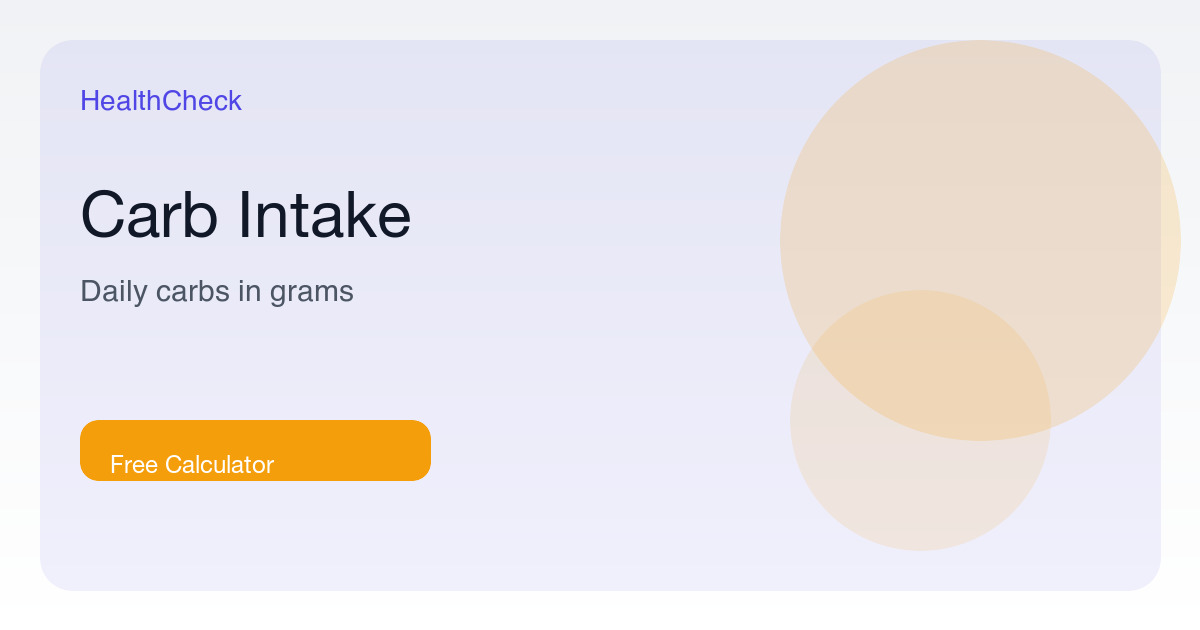 Carb Intake Calculator