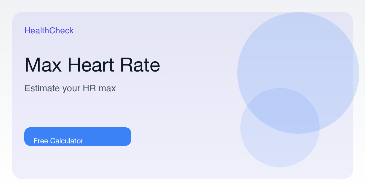 Max Heart Rate Calculator