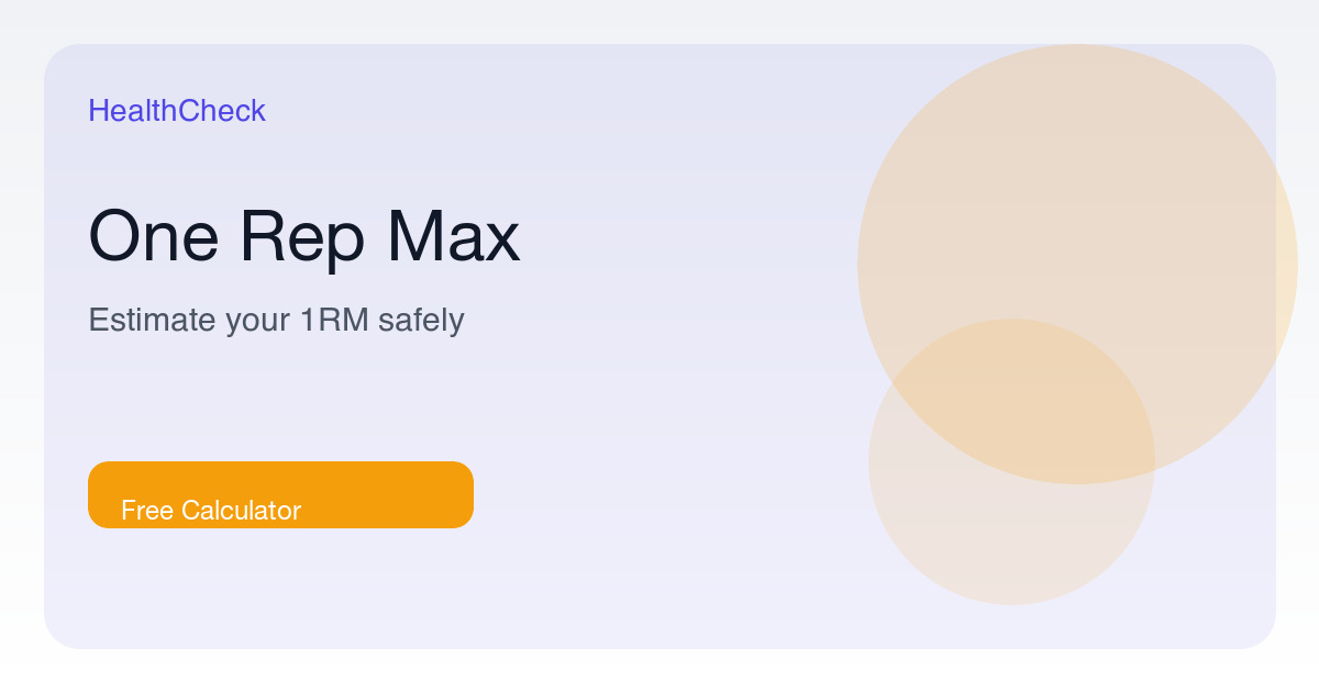 One Rep Max Calculator